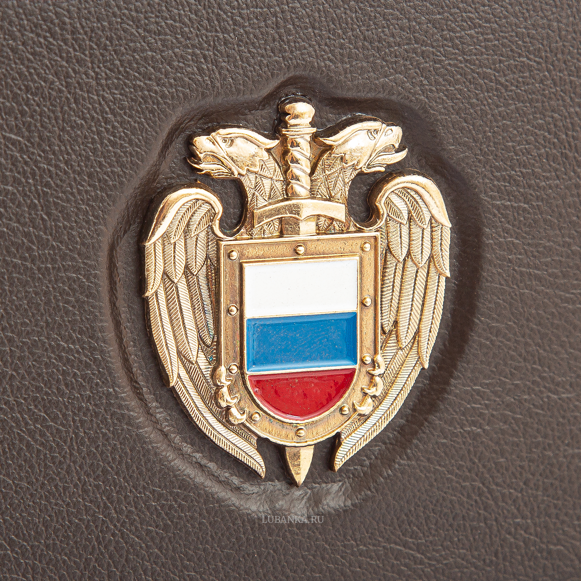 Обложка для автодокументов и удостоверения ФСО с жетоном коричневая