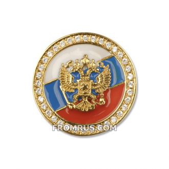 Значок «Флаг с гербом России»